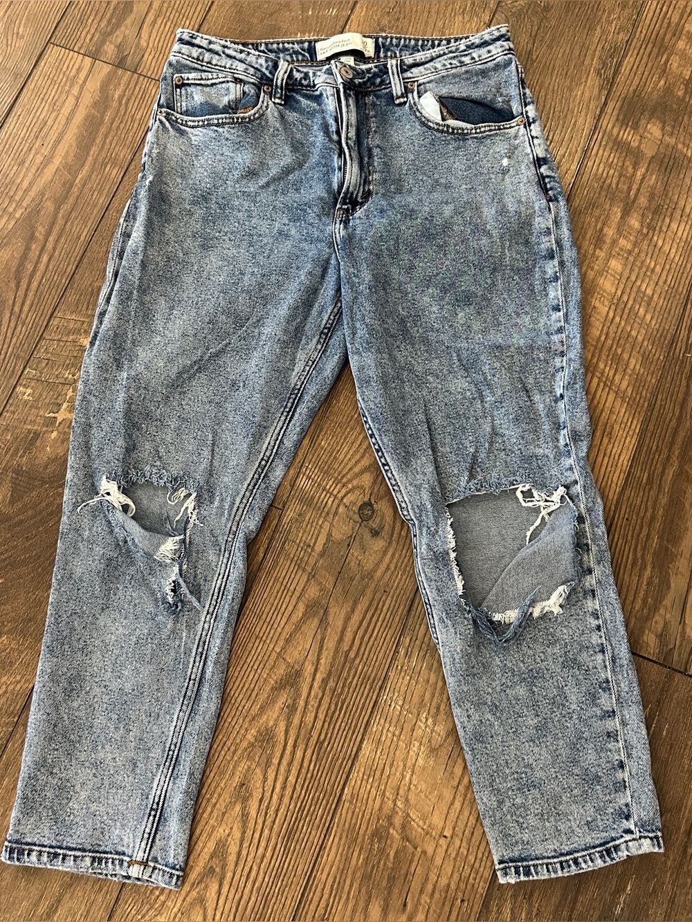 Abercrombie & Fitch High Rise Jeans Blue Denim Size 30 / 10 R The Mom Curve Love